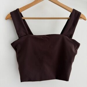 Left On Friday Frame Top Womens Medium Brown Tank Cropped Cold Brew